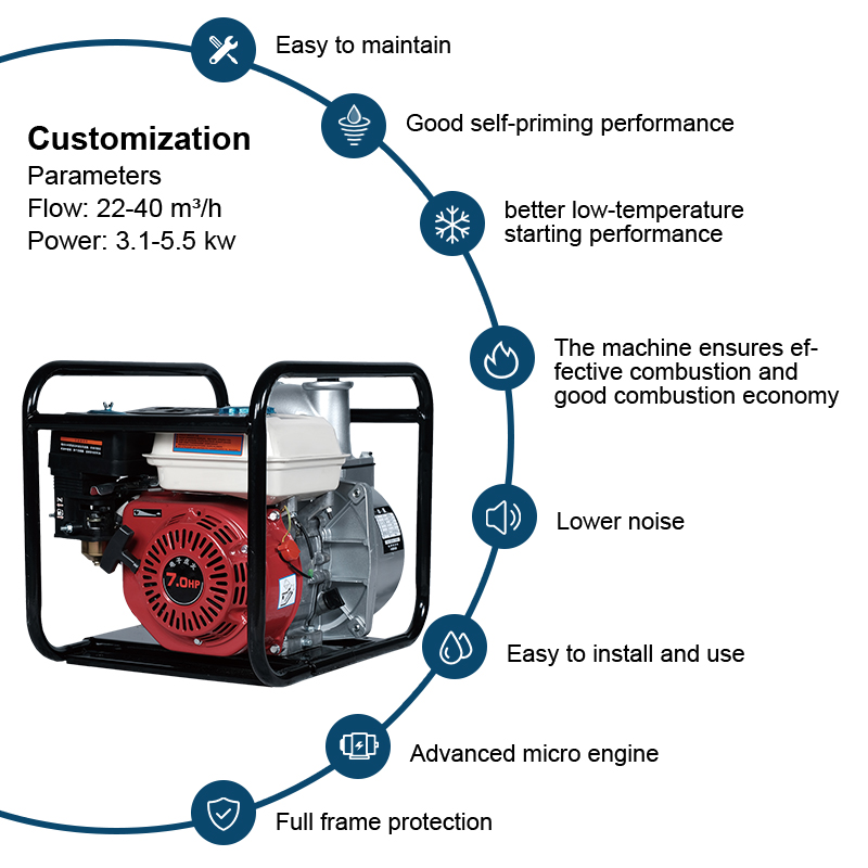 Tragbare Landwirtschaft Benzinmotor Trinkwasserpumpe WP30